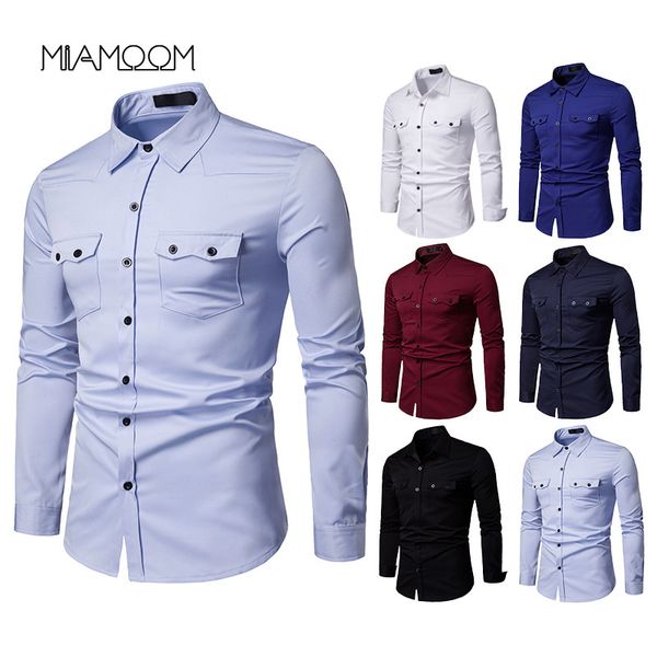 miamoom shirt mens dress shirts business casual spring and autumn lapel long-sleeve, White;black
miamoom shirt mens dress shirts business casual spring and autumn lapel long-sleeve, White;black