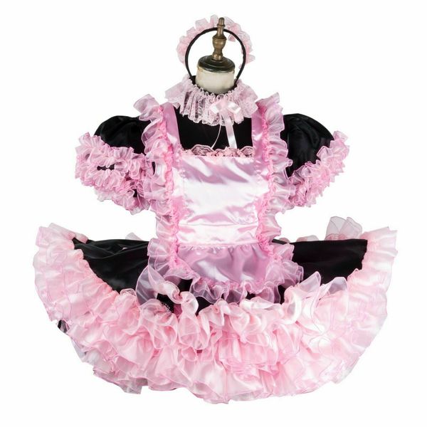new lockable sissy boy maid satin mini dress cross dressers tailor-made, Black;red
new lockable sissy boy maid satin mini dress cross dressers tailor-made, Black;red