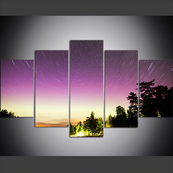 5 piece large size canvas wall art pictures creative night sky aurora poster art print oil painting for living room 
5 piece large size canvas wall art pictures creative night sky aurora poster art print oil painting for living room