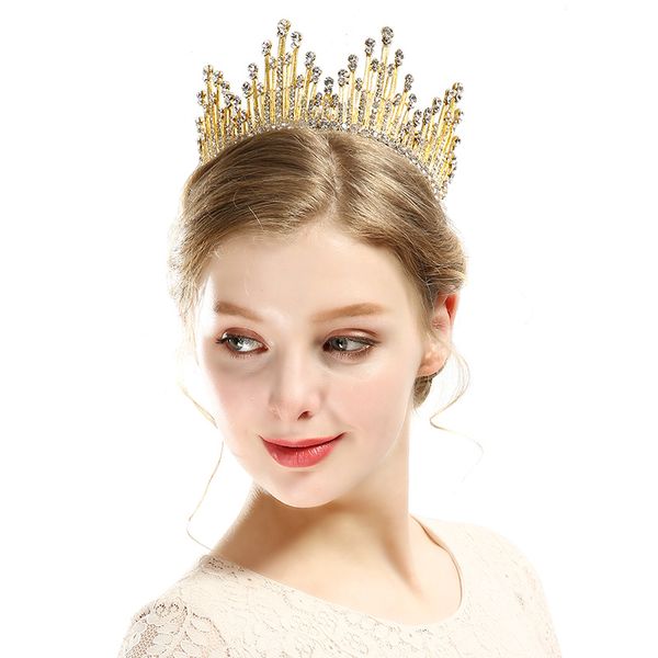 vintage pearl crystal round big tiara crown gold queen women bridal wedding hair jewelry show prom pageant hair accessories gift, Golden;white
vintage pearl crystal round big tiara crown gold queen women bridal wedding hair jewelry show prom pageant hair accessories gift, Golden;white