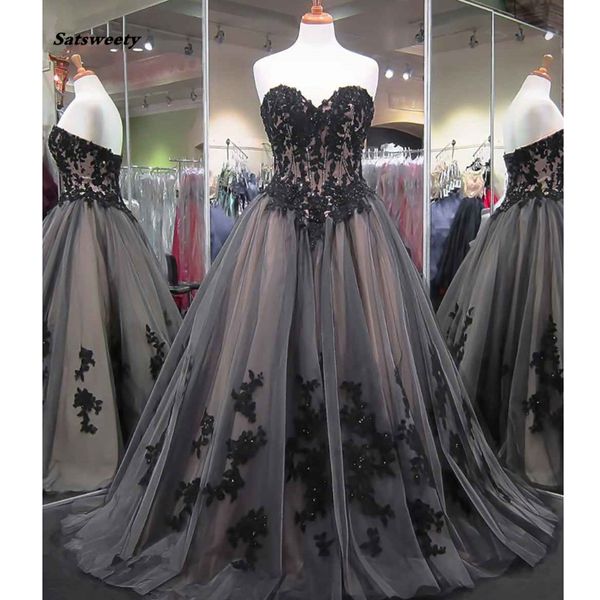vintage gray long evening dresses appliques lace evening gowns sweetheart off shoulder formal party dress robe longue, Black;red
vintage gray long evening dresses appliques lace evening gowns sweetheart off shoulder formal party dress robe longue, Black;red
