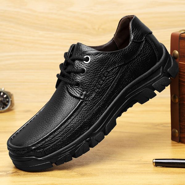 genuine leather shoes men cow leather casual oxfrods shoes men alce up flats walking lace up, Black
genuine leather shoes men cow leather casual oxfrods shoes men alce up flats walking lace up, Black