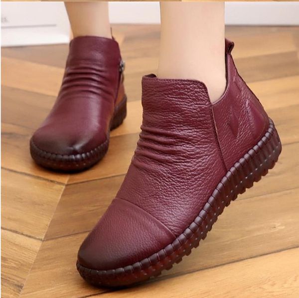 new women boots vintage style genuine leather flat shoes women ankle boots design fashion ladies casual shoes 2019 big size 42, Black
new women boots vintage style genuine leather flat shoes women ankle boots design fashion ladies casual shoes 2019 big size 42, Black