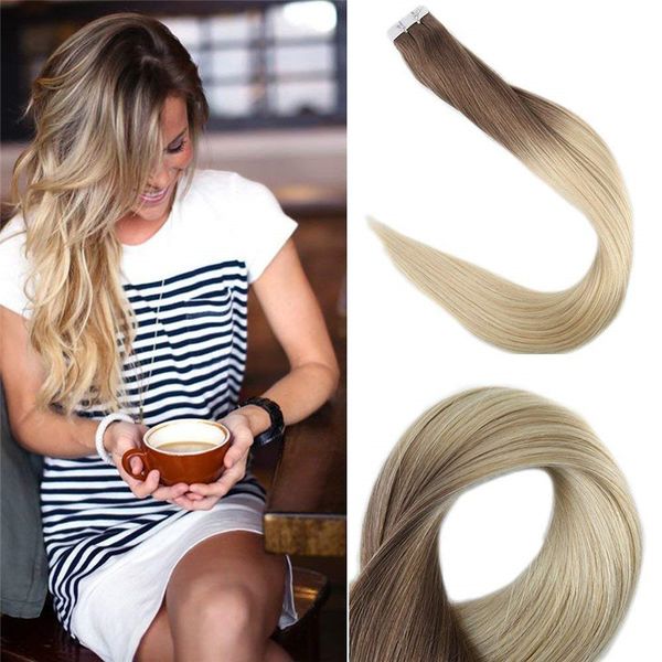 tape in human hair extensions ombre hair dark brown 6# shade to bleached blonde 613# 20pcs 50gram brazilian remy hair, Black
tape in human hair extensions ombre hair dark brown 6# shade to bleached blonde 613# 20pcs 50gram brazilian remy hair, Black