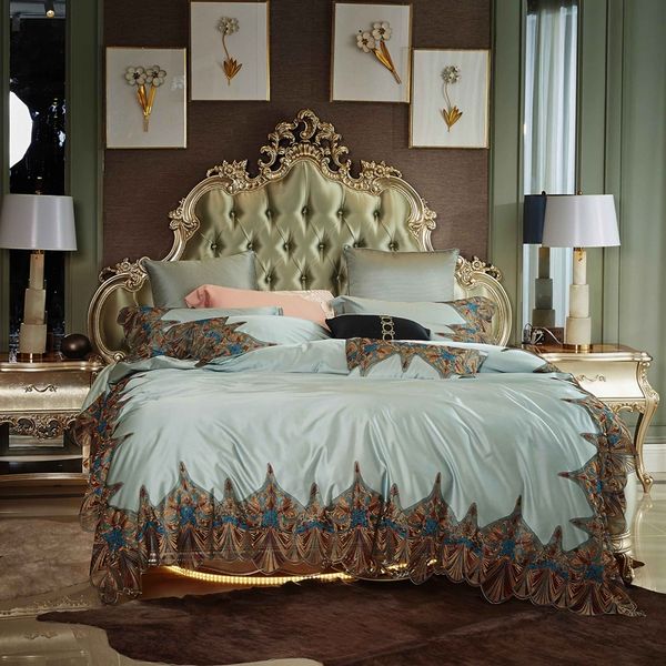 lace embroidery 100s silk cotton bedding set blue gray duvet cover bed sheet/linen pillowcases king size
lace embroidery 100s silk cotton bedding set blue gray duvet cover bed sheet/linen pillowcases king size