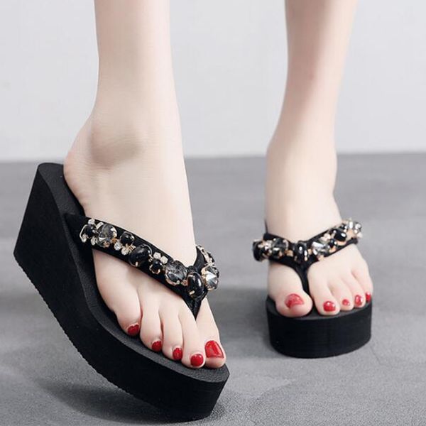 summer womens flip flops diamond flats slippers beach shoes crystal outdoor platform sandals ladies casual fashion shoes sh94, Black
summer womens flip flops diamond flats slippers beach shoes crystal outdoor platform sandals ladies casual fashion shoes sh94, Black