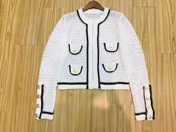 fall 2019 brand designer new fashion women's hollowed-out cardigan ol commuter style sweater size s-l, White;black
fall 2019 brand designer new fashion women's hollowed-out cardigan ol commuter style sweater size s-l, White;black