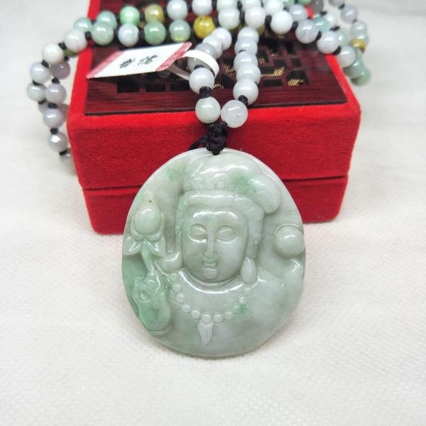 zheru jewelry pure natural jadeite green guanyin pendant three-color jadeite jade necklace gift a-level national certificate, Silver
zheru jewelry pure natural jadeite green guanyin pendant three-color jadeite jade necklace gift a-level national certificate, Silver