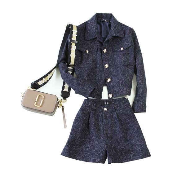 large size women's 2020 autumn and winter casual dark blue woolen jacket a short section of thick coat + wide leg pants suit, White;black
large size women's 2020 autumn and winter casual dark blue woolen jacket a short section of thick coat + wide leg pants suit, White;black