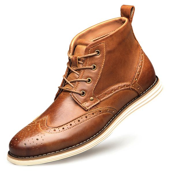 men's casual big size cow leather bullock ankle boots gentleman carved brogue shoes botines hombre botas masculina zapatos male, Black
men's casual big size cow leather bullock ankle boots gentleman carved brogue shoes botines hombre botas masculina zapatos male, Black