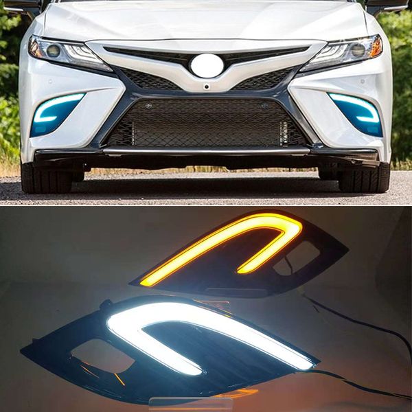 1 set drl led fog lamp daytime running lights for toyota camry 2018 2019 xse se white driving light + yellow turn signal
1 set drl led fog lamp daytime running lights for toyota camry 2018 2019 xse se white driving light + yellow turn signal