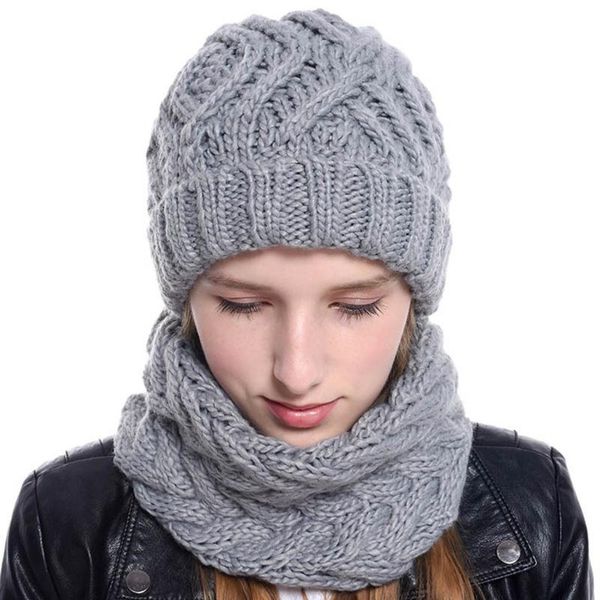 women two pieces pure color hat women knitted warm winter hats for solid keep warm casual beanies bonnet, Blue;gray
women two pieces pure color hat women knitted warm winter hats for solid keep warm casual beanies bonnet, Blue;gray