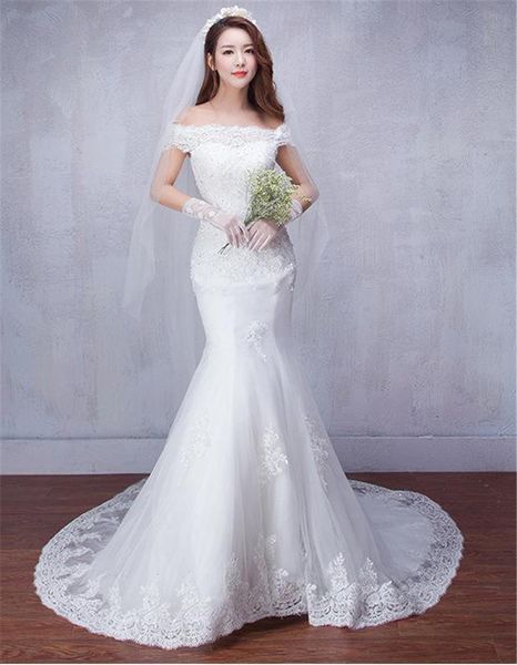 lace mermaid wedding dresses 2019 off shoulder applique wedding gowns modest lace appliques beads bridal gowns court train, White
lace mermaid wedding dresses 2019 off shoulder applique wedding gowns modest lace appliques beads bridal gowns court train, White