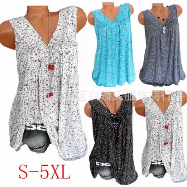 big size summer floral print shirts womens blouses sleeveless v-neck loose casual shirt ladies plus size blusas mujer s-5xl, White
big size summer floral print shirts womens blouses sleeveless v-neck loose casual shirt ladies plus size blusas mujer s-5xl, White