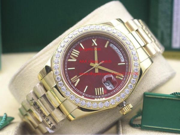 wristwatches 18k yellow gold 41mm day-date red dial classic series asia 2813 movement automatic mechanical mens watches, Slivery;brown
wristwatches 18k yellow gold 41mm day-date red dial classic series asia 2813 movement automatic mechanical mens watches, Slivery;brown