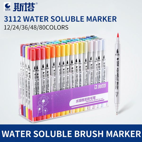sta 12/24/36 colors watercolor brush pen water soluble colored pens markers for professional drawing for dessin manga waterbrush
sta 12/24/36 colors watercolor brush pen water soluble colored pens markers for professional drawing for dessin manga waterbrush