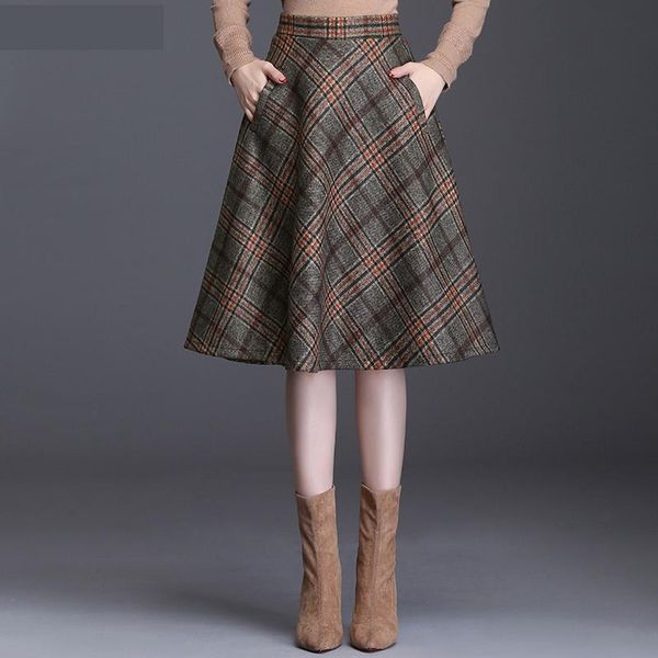 new skirt woolen plaid women winter high waist elastic large fashion casual a-line knee-length plus size m-3xl 4xl, Black
new skirt woolen plaid women winter high waist elastic large fashion casual a-line knee-length plus size m-3xl 4xl, Black