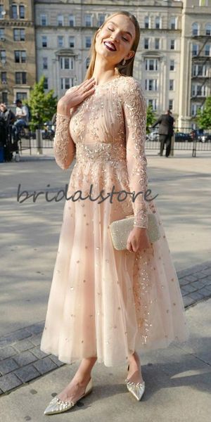 graceful nude short prom dresses with crystal long sleeves mid evening gowns appliques tulle formal cockatil party dresses 2020 elegant gown, Black 
graceful nude short prom dresses with crystal long sleeves mid evening gowns appliques tulle formal cockatil party dresses 2020 elegant gown, Black