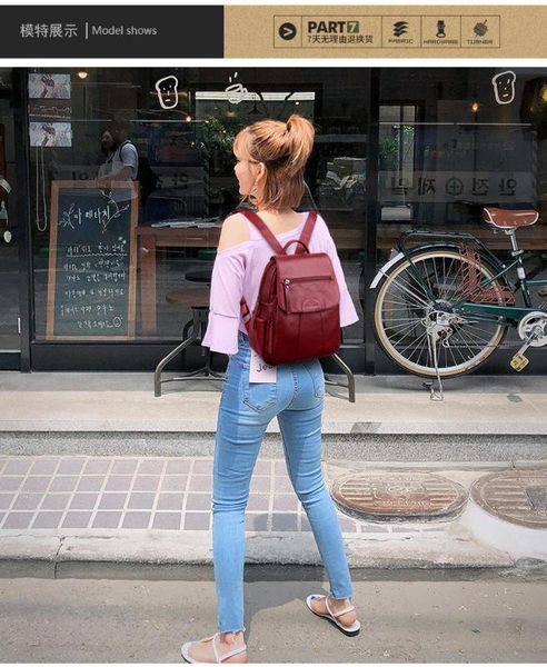 women's backpack cross-border new soft-faced pu leather korean fashion simple backpack youth street travel casual schoolbag
women's backpack cross-border new soft-faced pu leather korean fashion simple backpack youth street travel casual schoolbag