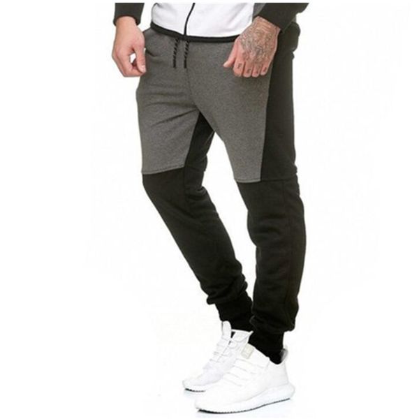 2019 winter new men's fleece stitching sports casual color matching trousers, Black
2019 winter new men's fleece stitching sports casual color matching trousers, Black