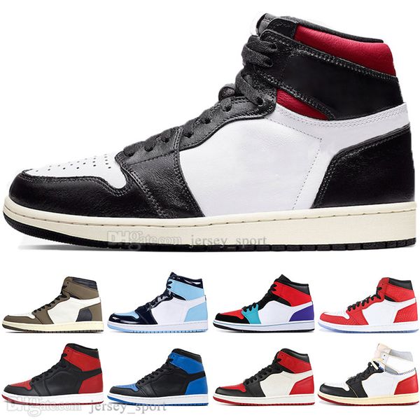 

1 high og travis scotts cactus jack unc spiderman mens basketball shoes 1s 3 banned bred toe chicago men sports designer sneakers, White;red