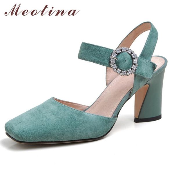 meotina crystal kid suede shoes square toe slingbacks women pumps buckle block high heels footwear ladies shoes summer green new, Black
meotina crystal kid suede shoes square toe slingbacks women pumps buckle block high heels footwear ladies shoes summer green new, Black
