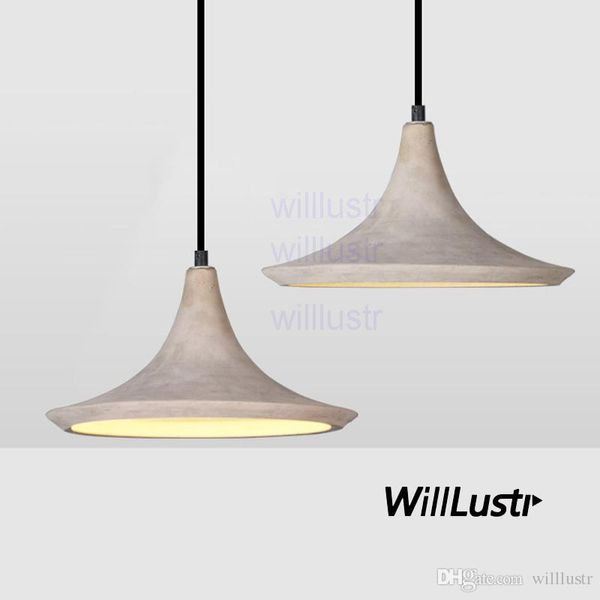 Willlustr Concrete Pendant Light Natural Cement Suspension Lamp Design Nordic Hanging Lighting Dinning Room Restaurant L Cafe Bar
