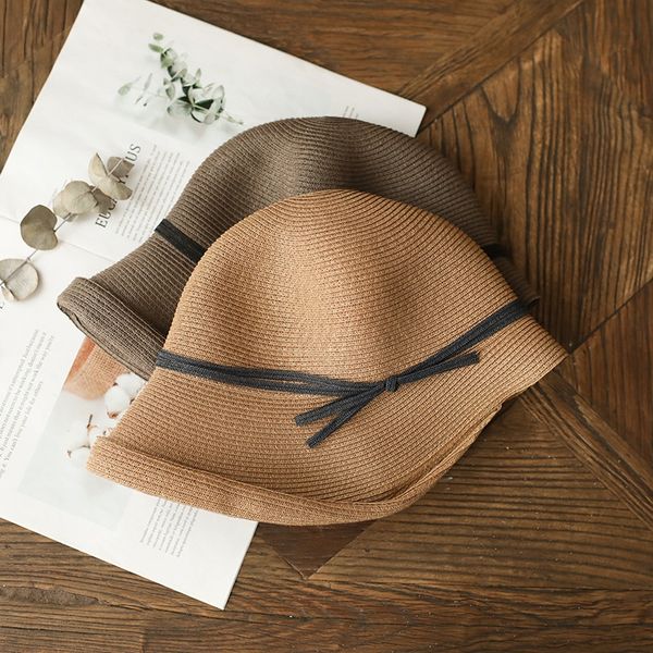 female hepburn straw straw sunscreen face small foldable basin sun hat summer beach hat, Blue;gray
female hepburn straw straw sunscreen face small foldable basin sun hat summer beach hat, Blue;gray