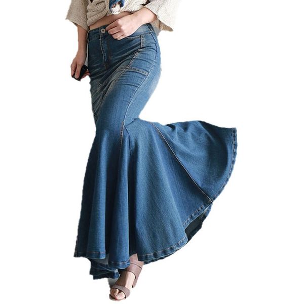 bodycon denim skirt women vintage long skirts elegant blue high waist jeans skirts spring 2020 maxi casual mermaid pockets, Black
bodycon denim skirt women vintage long skirts elegant blue high waist jeans skirts spring 2020 maxi casual mermaid pockets, Black