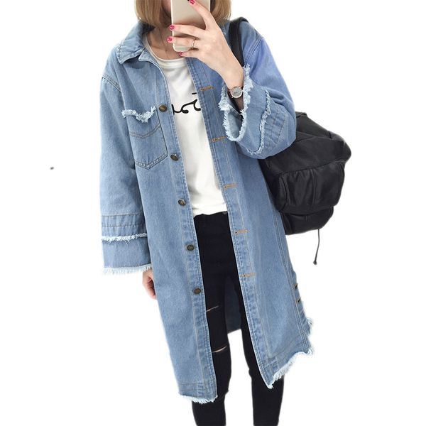 2019 spring autumn new loose denim jacket women mid-long korean wild outerwear fashion large size ladies windbreaker coat vs492, Tan;black
2019 spring autumn new loose denim jacket women mid-long korean wild outerwear fashion large size ladies windbreaker coat vs492, Tan;black