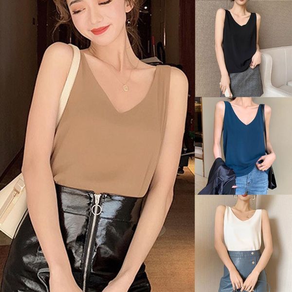 fashion women chiffon v-neck casual sleeveless ladies vest solid loose v-neck sleeveless shirt backless summer shirt, White
fashion women chiffon v-neck casual sleeveless ladies vest solid loose v-neck sleeveless shirt backless summer shirt, White