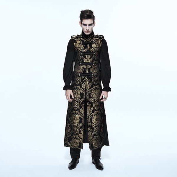 luxury embroidery golden silver men jacket trench coat sleeveless slim x-long stand illusionist male stage costume devil coat, Tan;black
luxury embroidery golden silver men jacket trench coat sleeveless slim x-long stand illusionist male stage costume devil coat, Tan;black