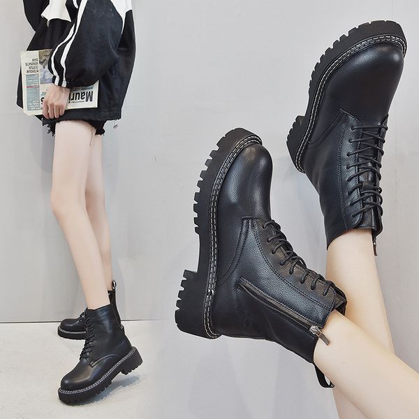 brand women's shoes zipper autumn boots boots-women booties woman 2019 low heel winter footwear round toe fashion rubber ladies, Black
brand women's shoes zipper autumn boots boots-women booties woman 2019 low heel winter footwear round toe fashion rubber ladies, Black
