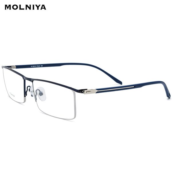 2019 new titanium alloy glasses frame men light half square myopia prescription eyeglasses optical frame screwless eyewear, Silver
2019 new titanium alloy glasses frame men light half square myopia prescription eyeglasses optical frame screwless eyewear, Silver