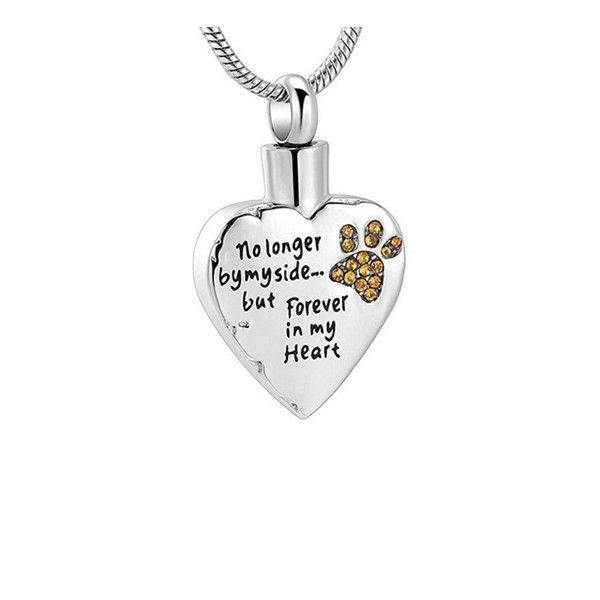 jj015 crystal dog paw stainless steel cremation jewelry for pet no longer by my side , forever in my heart urn necklace for ash, Silver
jj015 crystal dog paw stainless steel cremation jewelry for pet no longer by my side , forever in my heart urn necklace for ash, Silver