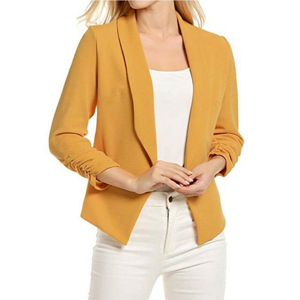 work solid slim autumn business spring jacket women coat lapel neck gift thin casual long sleeve charming, White;black
work solid slim autumn business spring jacket women coat lapel neck gift thin casual long sleeve charming, White;black