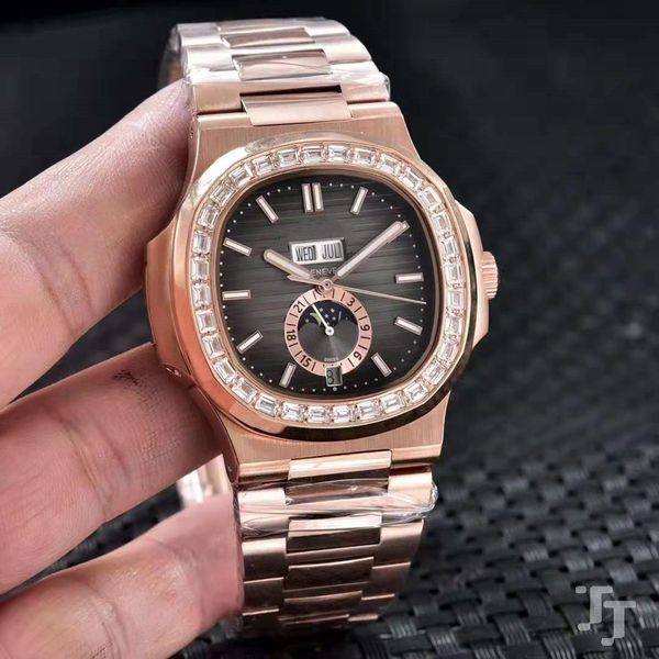 2019 sports series men's watch perpetual calendar ring mouth 40.8mm gauge diameter shanghai mechanical movement 316 fine steel watch ba, Slivery;brown
2019 sports series men's watch perpetual calendar ring mouth 40.8mm gauge diameter shanghai mechanical movement 316 fine steel watch ba, Slivery;brown