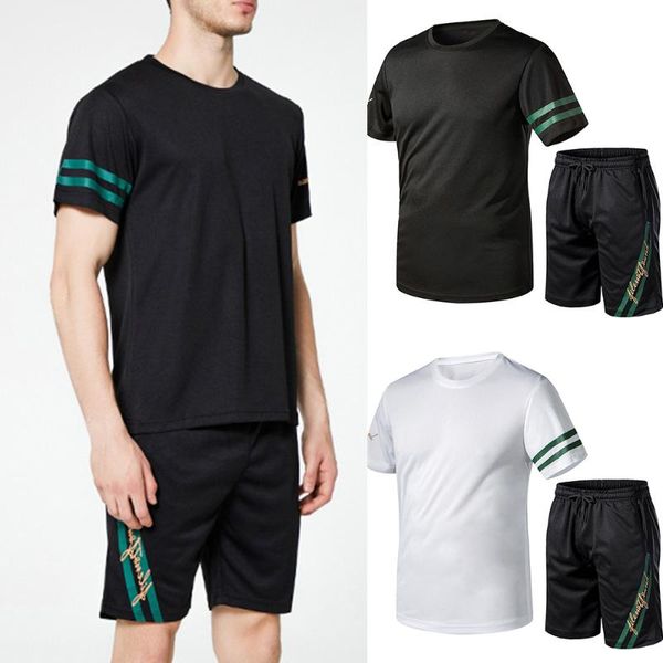 summer men sport suits outfits male stripe t-shirt shorts two piece set training sports leisure fitness joggers set tracksuits, Gray
summer men sport suits outfits male stripe t-shirt shorts two piece set training sports leisure fitness joggers set tracksuits, Gray