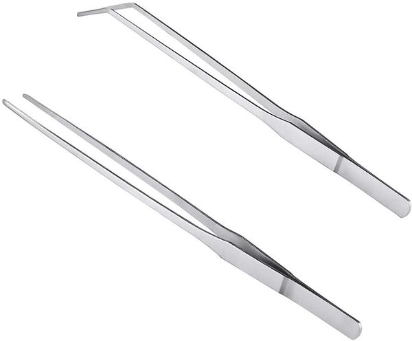 long feeding tongs aquarium tweezers stainless steel straight aqua scaping curved tweezers for fish tank aquatic plants - 10.6" /27cm
long feeding tongs aquarium tweezers stainless steel straight aqua scaping curved tweezers for fish tank aquatic plants - 10.6" /27cm