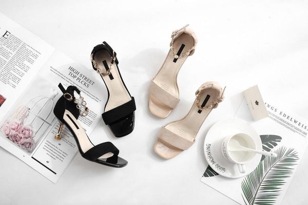 8 new summer 2020 women's heels open toe buckle cat heel sandals women, Black
8 new summer 2020 women's heels open toe buckle cat heel sandals women, Black