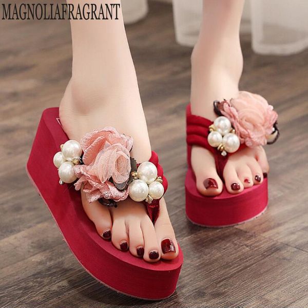 flower women's summer shoes woman pearl flip flops high heels wedges platform fashion beach sandals platform women slippers c720, Black
flower women's summer shoes woman pearl flip flops high heels wedges platform fashion beach sandals platform women slippers c720, Black