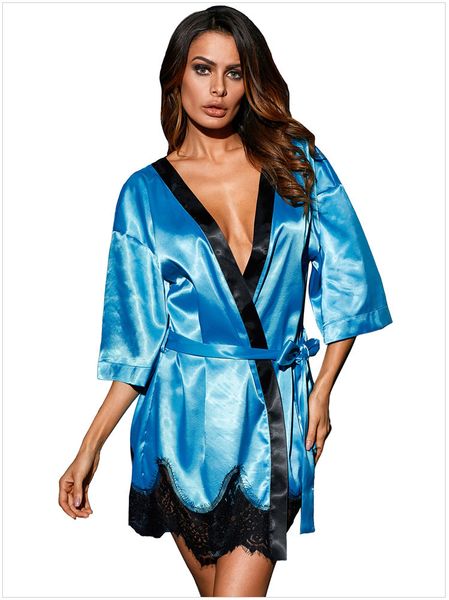 women designer pajamas lace piping sleepwear robes solid night robe clothing womens vestioes with belt, Black;red
women designer pajamas lace piping sleepwear robes solid night robe clothing womens vestioes with belt, Black;red
