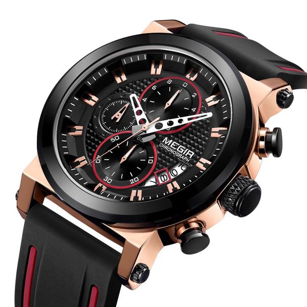 megir men's sports watch quartz watches calendar waterproof silicone strap 2100g, Slivery;brown
megir men's sports watch quartz watches calendar waterproof silicone strap 2100g, Slivery;brown
