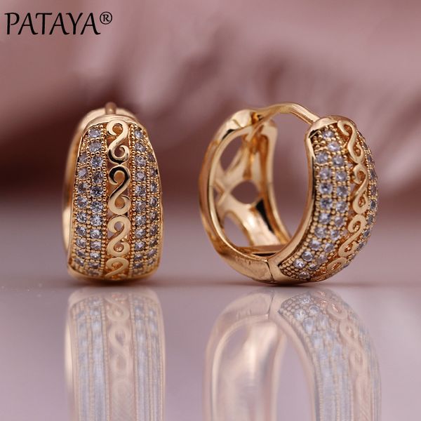pataya new 585 rose gold natural zircon hollow dangle earrings women fashion jewelry wedding micro-wax inlay cute fine earrings, Silver
pataya new 585 rose gold natural zircon hollow dangle earrings women fashion jewelry wedding micro-wax inlay cute fine earrings, Silver