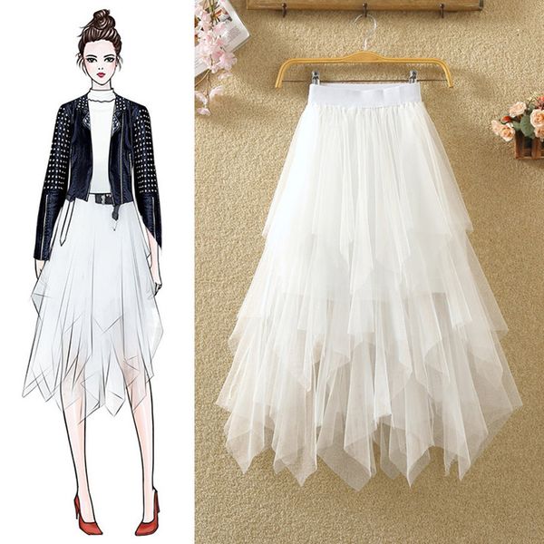 mesh skirt women's autumn and winter korean high waist and all kinds of thin a-shaped puffy skirt medium length, Black
mesh skirt women's autumn and winter korean high waist and all kinds of thin a-shaped puffy skirt medium length, Black