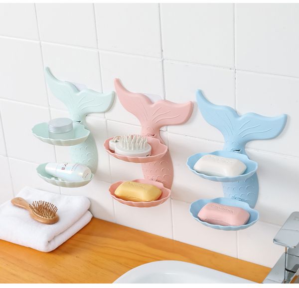 cute mermaid style double layer soap dish without trace wall hanging soap rack drain toilet punch soap holder 2020 bathroom accessories
cute mermaid style double layer soap dish without trace wall hanging soap rack drain toilet punch soap holder 2020 bathroom accessories