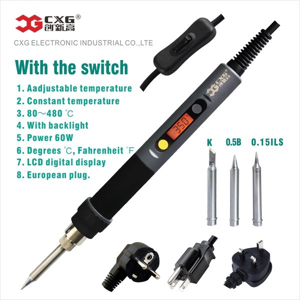 электрический паяльник c60w cxg lcd регулируемая температура ес вилка сварка припаять станция heat карандаш 2pcs советы паяльника
электрический паяльник c60w cxg lcd регулируемая температура ес вилка сварка припаять станция heat карандаш 2pcs советы паяльника