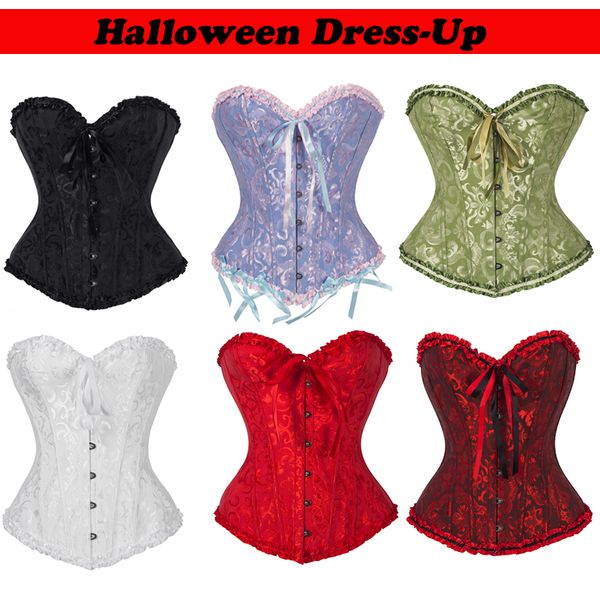 women corset steampunk clothing plus size lace up boned bustier waist body shaper corselet fashion halloween cosplay, Black;white
women corset steampunk clothing plus size lace up boned bustier waist body shaper corselet fashion halloween cosplay, Black;white