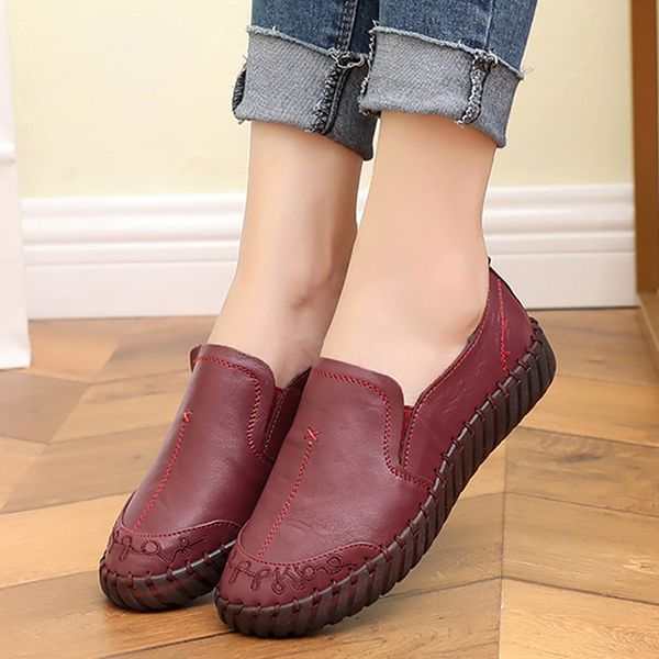 genuine leather shoes woman loafers sewing non slip flat shoes women rubber oxford for women sahllow solid slip on, Black
genuine leather shoes woman loafers sewing non slip flat shoes women rubber oxford for women sahllow solid slip on, Black