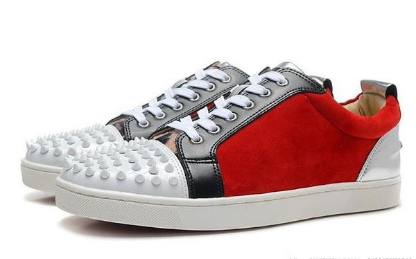 designer sneakers suede leather red bottom men women casual sneakers matter leather spiked toe skateboarding shoes with box, Black
designer sneakers suede leather red bottom men women casual sneakers matter leather spiked toe skateboarding shoes with box, Black